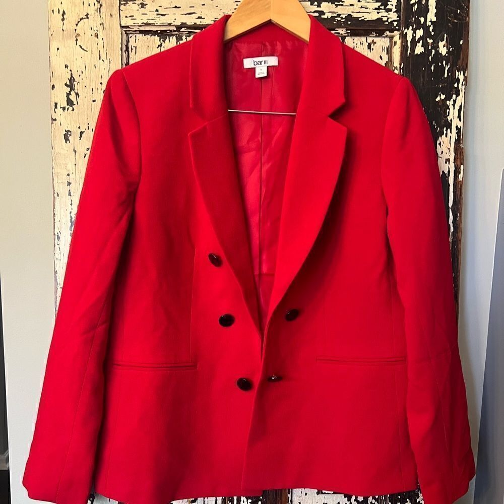 NWT Bar III Women's Faux Double-Breasted Boyfriend Jacket, Created for Macy's L - Picture 1 of 12